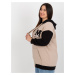 BÉŽOVO-ČERNÁ MIKINA NA ZIP RV-BL-8272.85-BEIGE