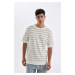 DEFACTO Standard Fit Crew Neck Cotton Striped Short Sleeve T-Shirt