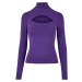 Women's turtleneck with neckline and long sleeves - purple