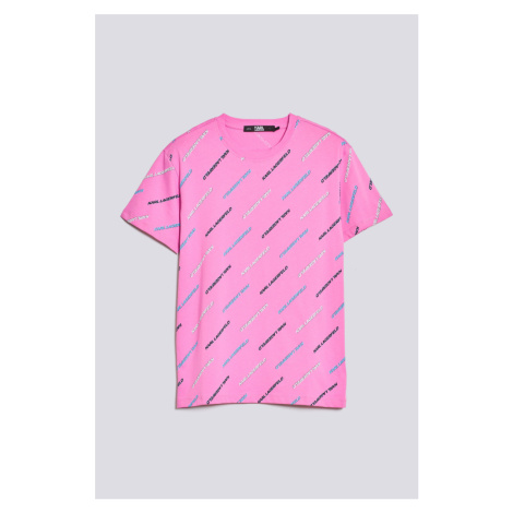 Tričko Karl Lagerfeld Aop Future Logo T-Shirt Ružová