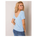 Basic light blue T-shirt with back neckline