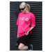 Madmext Pink Printed Crew Neck Women's T-Shirt