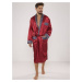 Men's bathrobe De Lafense 940 Satin M-4XL burgundy 069