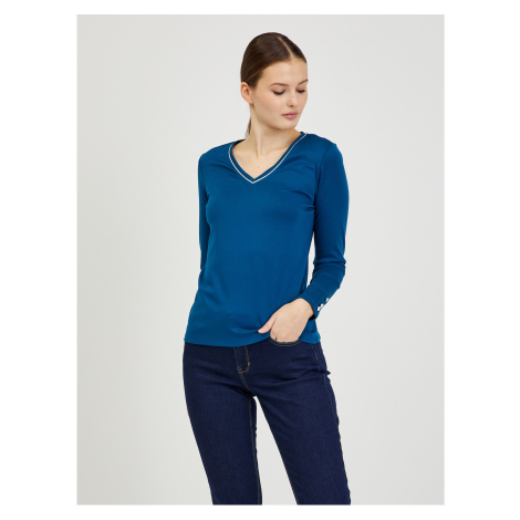 Tričká s dlhým rukávom pre ženy ORSAY - modrá