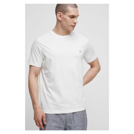 Bavlnené tričko Medicine béžová farba, jednofarebné