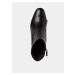 Tamaris čierne kožené členkové topánky na podpätku