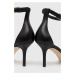 Kožené sandále Elisabetta Franchi čierna farba, SA75L31E2