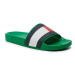 Tommy Jeans Šľapky Rubber Th Flag Pool Slide FM0FM04263 Zelená