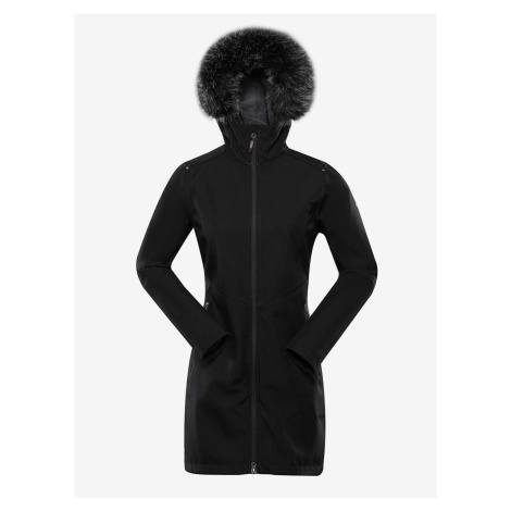 Čierny dámsky softshellový kabát s kapucňou ALPINE PRE IBORA ALPINE PRO