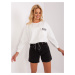 SMOTANOVÁ CROP TOP MIKINA RV-BZ-8156.85-ECRU