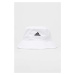 Bavlnený klobúk adidas biela farba, bavlnený