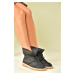 Fox Shoes Black Fabric Casual Women's Boots