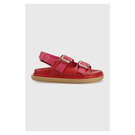 Kožené sandále Alohas Harper dámske, ružová farba, na platforme, S00516.20