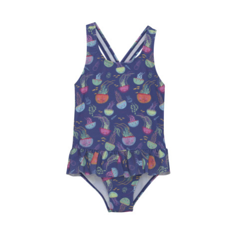 Dievčenské plavky COLOR KIDS Swimsuit W. Skirt, AOP-6149-Marlin