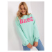 Mintová oversize mikina BABE -EM-BL-617-11.32-mint