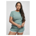 Women's Stretch Cropped Tee Jersey with Pale Leaf