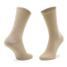 Calvin Klein Súprava 2 párov vysokých dámskych ponožiek 701218937 Béžová
