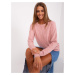 Light pink classic sweater with a round neckline