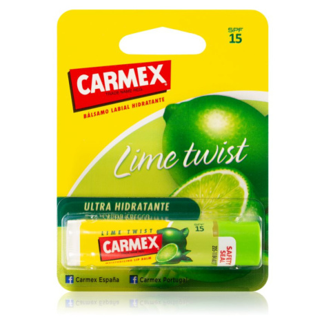 Carmex Lime Twist hydratačný balzam na pery v tyčinke SPF 15