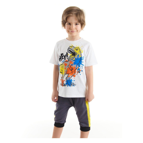 mshb&g Dino Splash Boy's T-shirt Capri Shorts Set