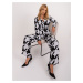 Off-black women's casual set with houndstooth pattern