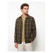 LC Waikiki Men's Comfy Fit Long Sleeve Plaid Gabardine Shirt Jacket