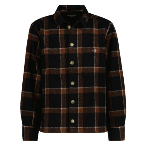 KOŠEĽA GANT CHECKED SHIELD OVERSHIRT BLACK