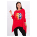 Oversize blouse with rainbow lip print in red