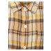 Hnedo-žltá chlapčenská kockovaná flanelová košeľa GAP