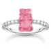 Thomas Sabo TR2459-052-9-54 Silver prstýnek with pink Gold Bears and Zirconia