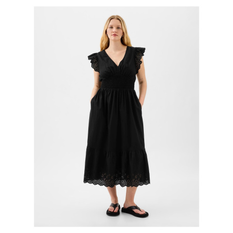 Čierne dámske čipkované midi šaty GAP