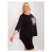 Černá dámská halenka plus size s 3/4 rukávem JEDNA