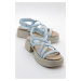 LuviShoes SENZA Baby Blue Skin Genuine Leather Women's Sandals