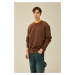 DEFACTO Boxy Fit Crew Neck Printed Sweatshirt