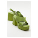 LuviShoes COVA Women's Green Heeled Sandals