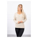 Sweater with V-neck beige