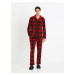 Čierno-červené pánske kockované pyžamo vo vianočnom balení Celio