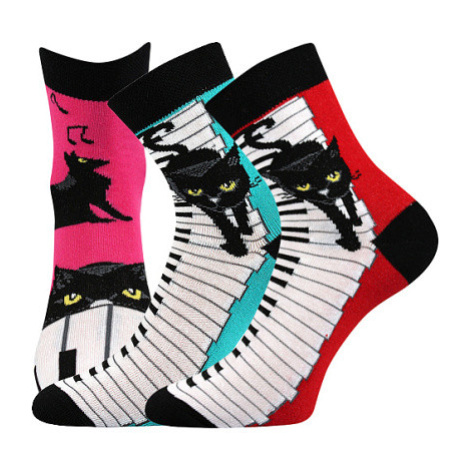 Boma Xantipa 48 Dámske vzorované ponožky - 3 páry BM000000627700101783 mačky