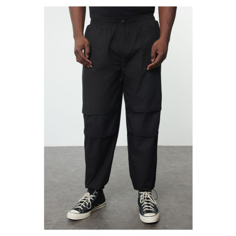 Trendyol Large Size Black Cargo Parachute Fabric Trousers