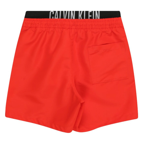 Calvin Klein Swimwear Plavecké šortky 'Intense Power'  krvavo červená / čierna / biela