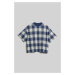 Tričko Woolrich American Check Tee Twilight Blue Buffalo