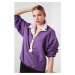 Trendyol Lilac Double Sided Parachute Fabric Detailed Sports Sweatshirt