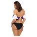 Tmavomodro-čierne bikiny s volánikmi a strapcami Elena Susperia-Bianco M-519 (1)