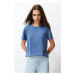 Trendyol Indigo Premium Soft Textured Modal Basic Knitted T-Shirt