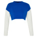 Trendyol Navy Blue Crop Color Blocked Knitwear Sweater