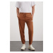 GRIMELANGE Bernon Men's Soft Fabric Three Pocket Light Brown Sweatpants with Elastic Le