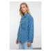 Trendyol Blue Textured Regular Denim Shirt Jacket