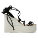 Manebi Espadrilky Lace-Up Wedge Espadrilles L 8.6 WA Čierna