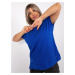 Cobalt blue blouse plus sizes with short sleeves