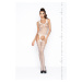 Passion BS038 white - Bodystocking Farba: Biela